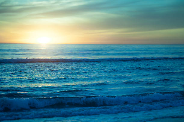 istock Abstract cool toned image of sunset over ocean 630068768