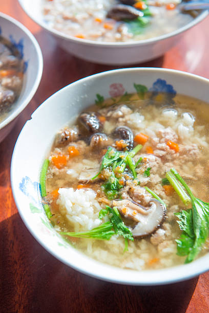 istock rice porridge with pork and vegetable 630068798