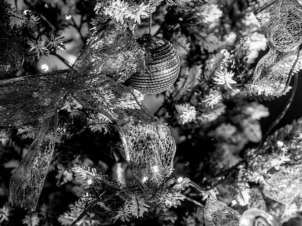 istock Black and White Christmas Decoration on Tree 630621934