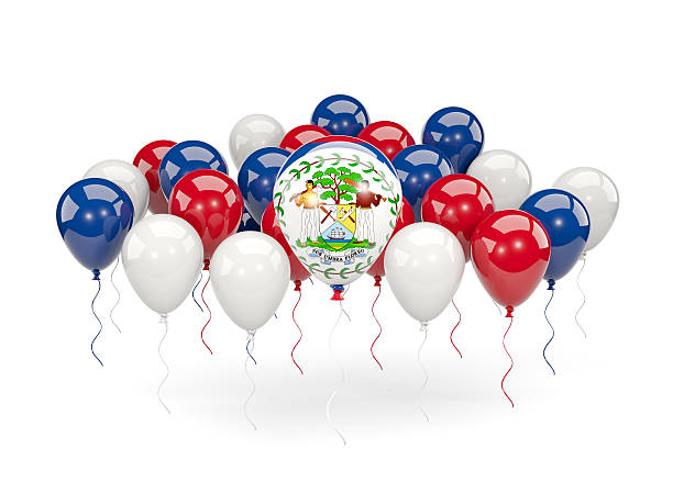 istock Flag of belize with balloons 630959382