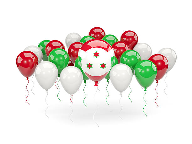 Flag of burundi with balloons