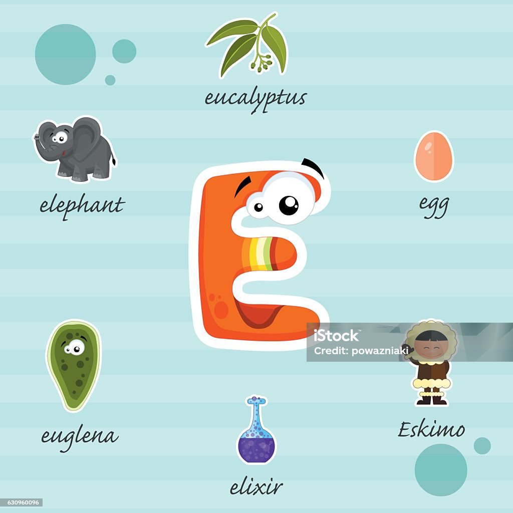 Funny Letter E Stock Illustration - Download Image Now - Animal Egg, Child,  Egg - Food - iStock