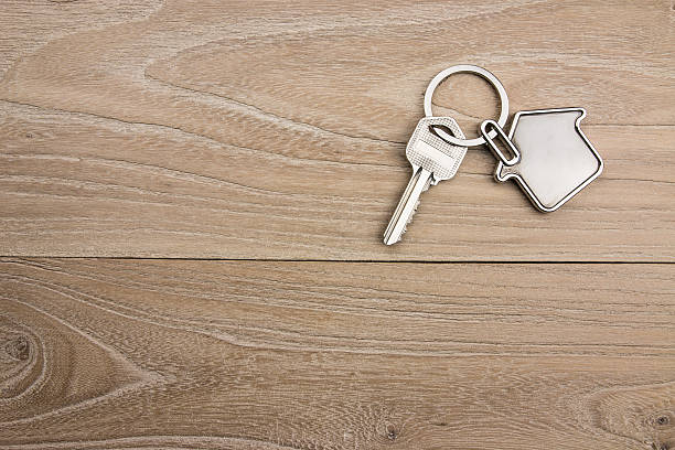 House-shaped key in the wood