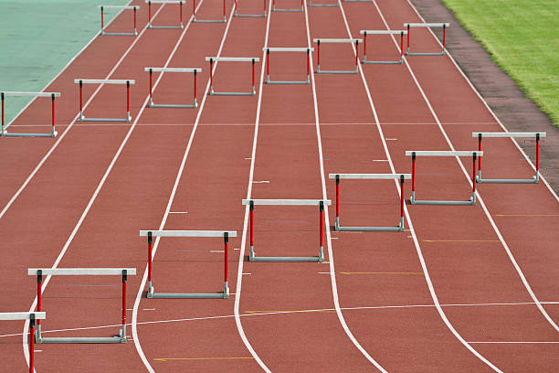 istock Hurdle race and nobody on it. 631181642