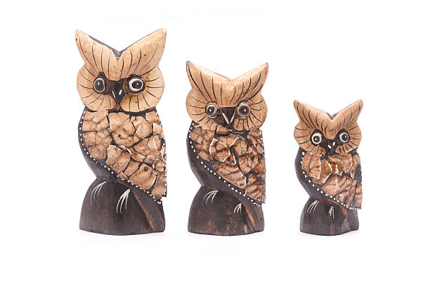 istock Wooden owl isolated on white 631662774