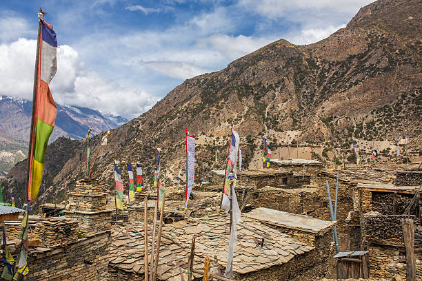 istock Upper Pisang village on the Annapurna Circuit Trek 632217280