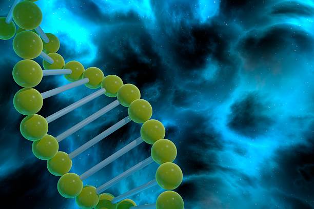 istock DNA strand spiral over nebula background. CRISPR prokaryotic DNA containing 632217326