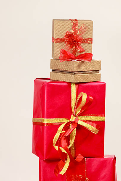 istock Many red and golden gift boxes 632442154