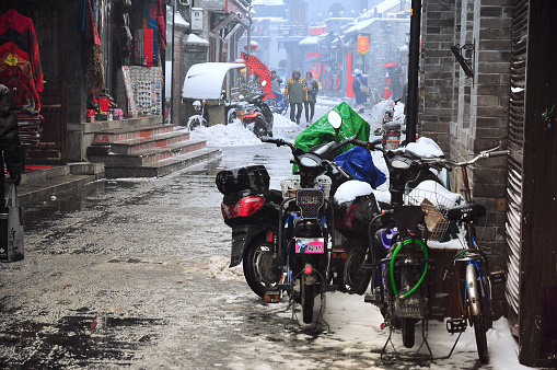 Beijing, China - December 14, 2012: Snow in Beijing In Beijing's famous scenic spot 