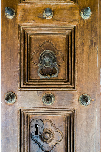 Ornate door see on a Chettinad style home