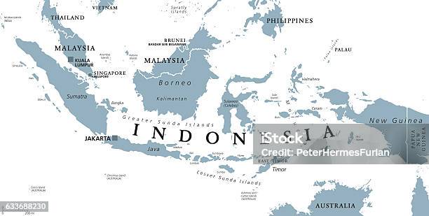 Carte Politique De Lindonésie Vecteurs libres de droits et plus d'images vectorielles de Carte - Carte, Indonésie, Malaisie