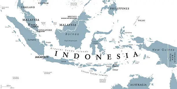 Vector illustration of Indonesia political map