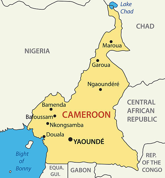 Republic of Cameroon - vector map Republic of Cameroon - vector map cameroon stock illustrations