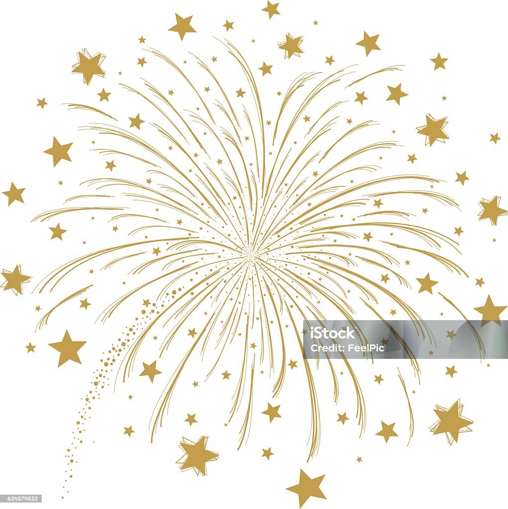 Firework One Vector Gold Vector Gold Firework On White Background Stock Illustration - Download ...