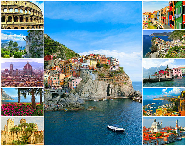 istock Collage from photos of Italy on white background 634576830