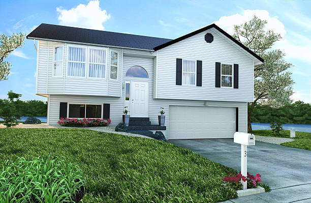 istock Typical American wooden house with garden. 635474544