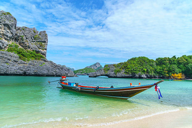 istock Motor boat floating on the sea 635474852
