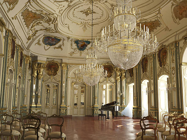 Castle's largest hall - 308 m2. Originally designed as a castle church,later became as dance hall. Completed on 1768.