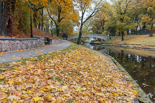 istock Autumn in central public park of Riga 635476688