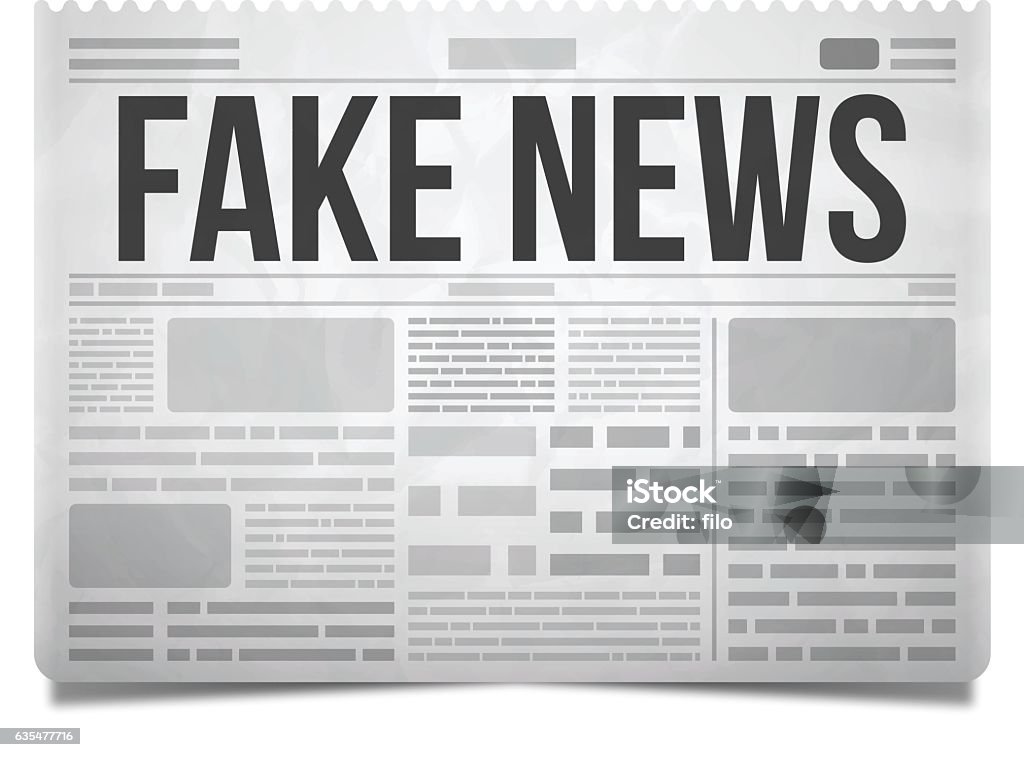 Fake News Newspaper Fake news newspaper concept isolated on white. EPS 10 file. Transparency effects used on highlight elements. Newspaper stock vector