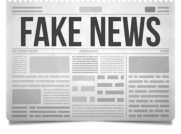 Fake News Newspaper Fake news newspaper concept isolated on white. EPS 10 file. Transparency effects used on highlight elements. newspapers vector stock illustrations