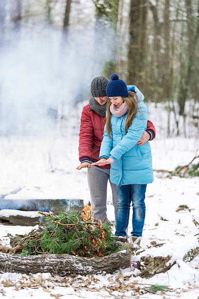 istock Fire in the winter wood. 635479442