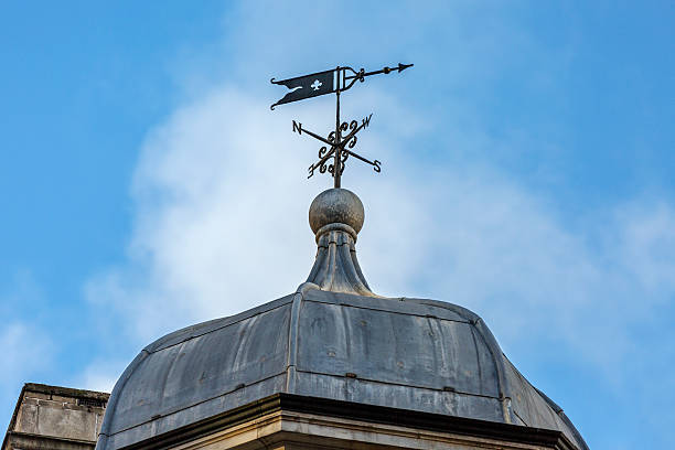 istock Metal vane on tower roof 635673400