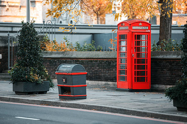 istock London street. Red telephone box 635673700