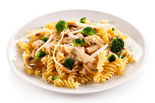 istock Pasta with broccoli, parmesan and champignons 635676240