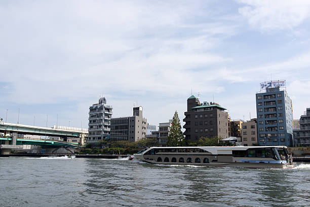 istock Sumidagawa Ohashi and river bus in Tokyo. 635677134