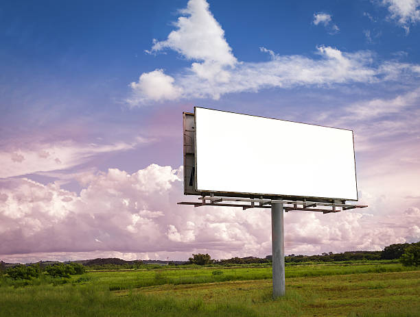 Billboard - Empty billboard in a rural location stock photo