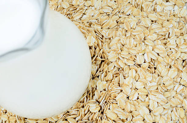 istock oat cereal with carafe of milk 635679834