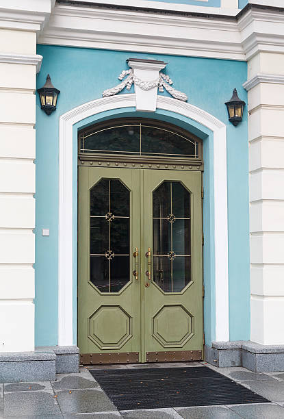 istock Front entrance to a home with classic design. Architecture 635680938