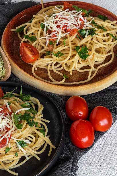 istock Spaguetti with tomato cheese and oregano 635682922