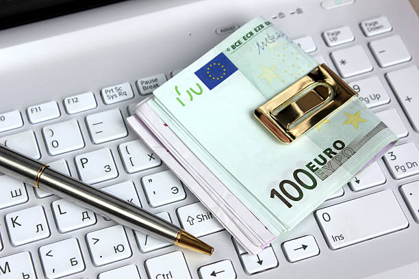 Euro and computer stock photo