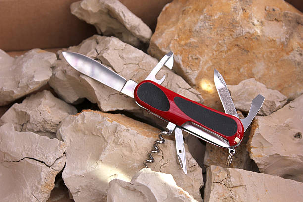 Knife folding stock photo