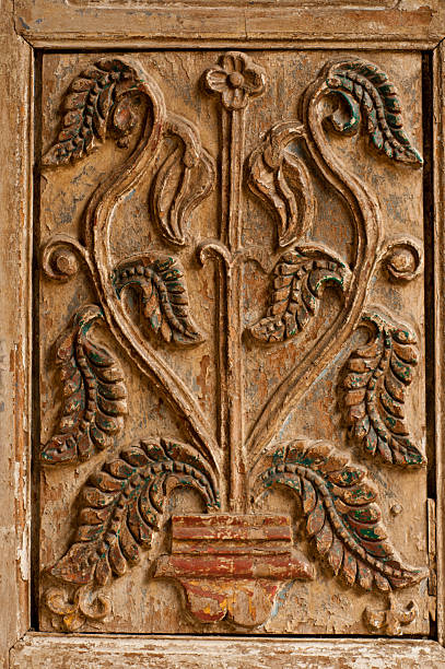 istock ancient carving on the door 635684878