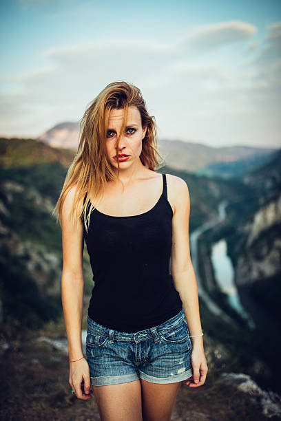 istock Girl on the mountain 635685590