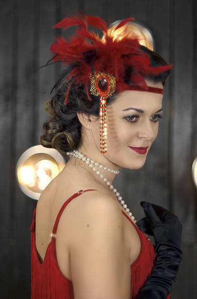 istock Middle aged beautiful women in Greate Gatsby style 635695870