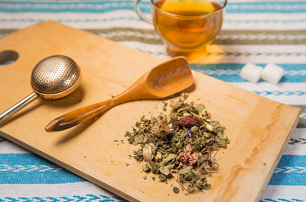 istock Top view of a cup of tea 635696352
