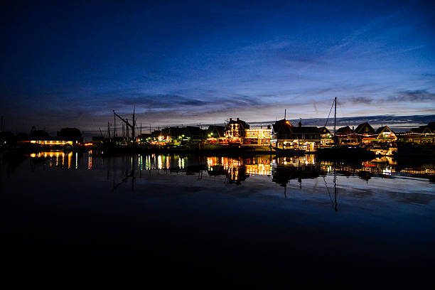 istock Waterfront of Volendam at night The Netherlands 635696590