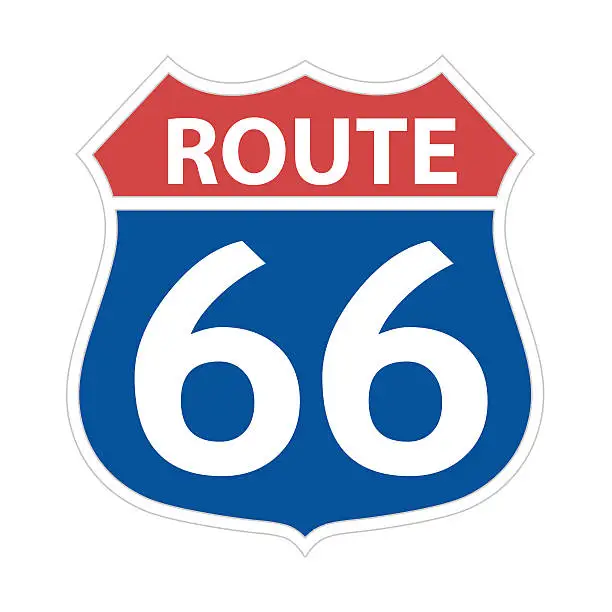 Vector illustration of Route 66 sign illustration