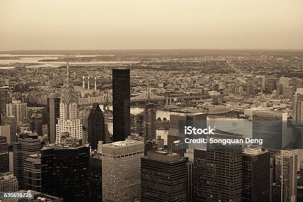 New York City Eastside Stock Photo - Download Image Now - Architecture, Black And White, Chrysler Building