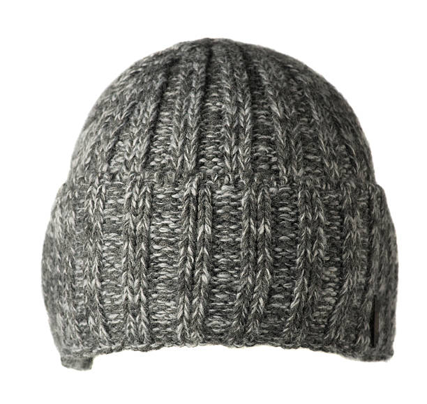 istock hat isolated on white background .knitted hat .gray speckled h 635699872
