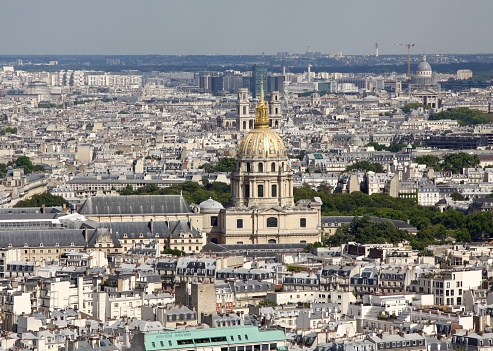 Cityscape from Arc de Triomphe in Paris France. Arch de Triomphe is one of the most famous monument in Paris
