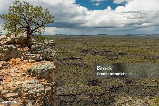 Looking Down On The Old Lavaflows Of El Malpais Stock Photo - Download Image Now - Lava, National Monument, New Mexico