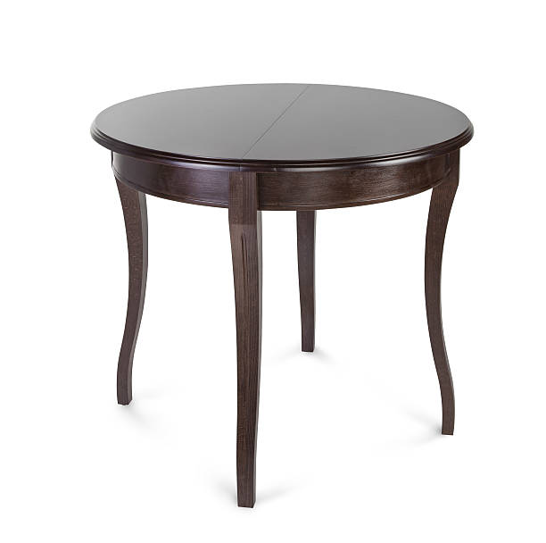 istock wooden table isolated in white 635702938