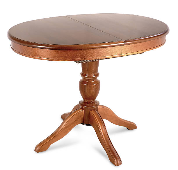 istock wooden table isolated in white 635702958