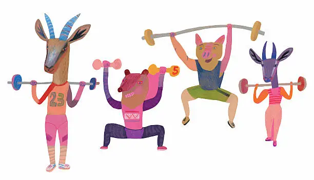 Vector illustration of Weight training