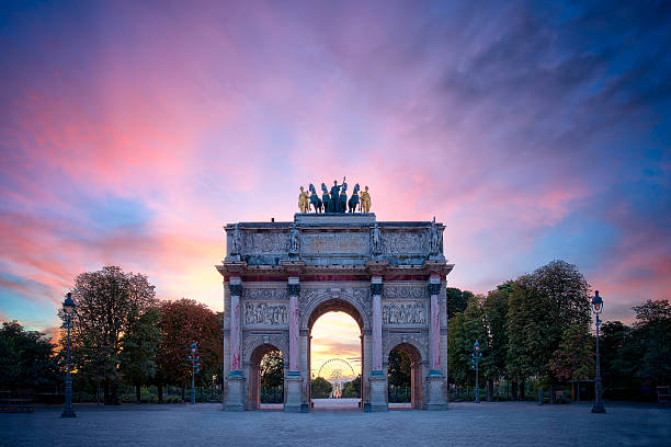 Carousel Louvre Carroussel of the louvre, sunset musee du louvre stock pictures, royalty-free photos & images